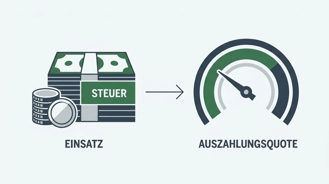Zusammenhang zwischen Einsatzbesteuerung und der theoretischen Auszahlungsquote von Automatenspielen