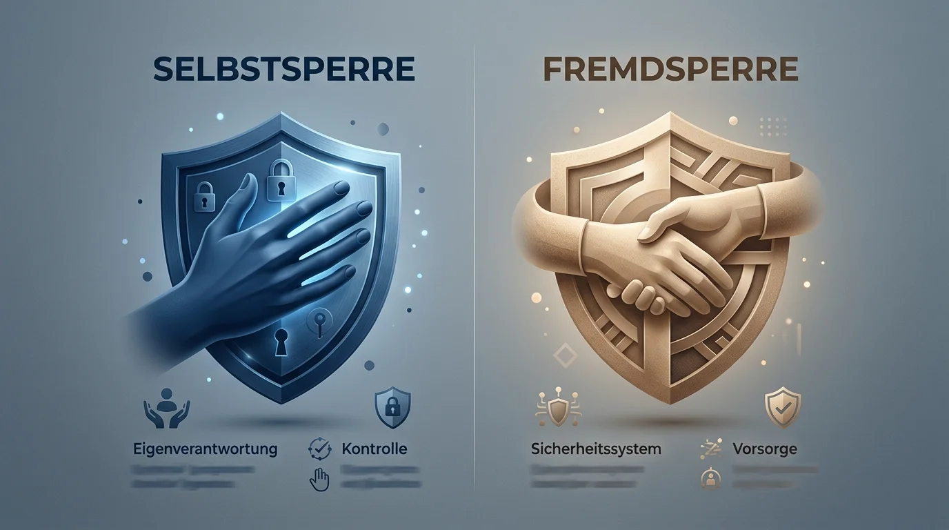 Gegenüberstellung von selbst beantragter und durch Dritte veranlasster Spielsperre